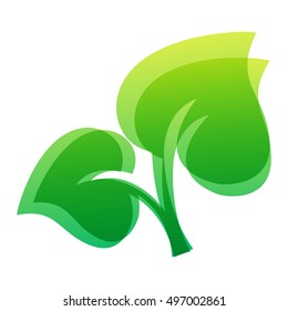 Green leaf eco design element icon