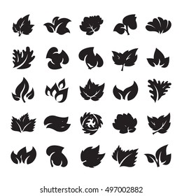 Green leaf eco design element icon