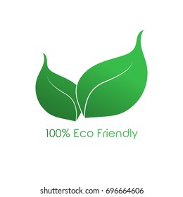 green leaf Eco friendly logo design 
