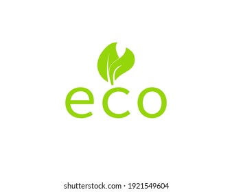Hoja verde, icono ecológico sobre fondo blanco. Ilustración vectorial.