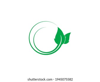 Green leaf, Eco icon on white background. Vector illustration.
