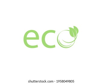 Green leaf, Eco icon on white background. Vector illustration.