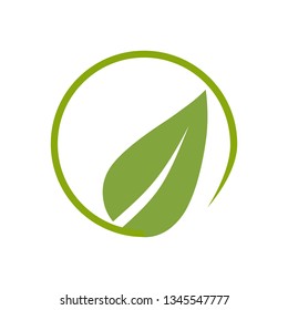 Green leaf, Eco icon. Vector illustration, flat design.