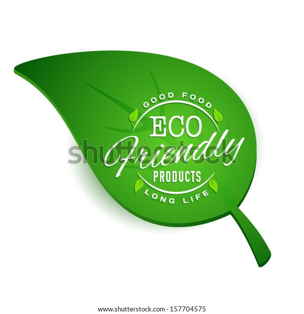 Green Leaf Eco Label Healthy Organic Stock Vector (Royalty Free) 157704575