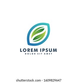 Green leaf eco logo design vector