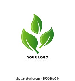 Green leaf eco logo symbol ,vector illustration