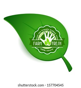 green leaf with eco mark of healthy organic natural fresh ranch nourishment farmer components harvest nature product harvesting ranch natural nourishment earth ecological market ecosystem leaf fresh m