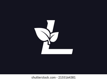 Green leaf and eco nature logo design vector with the letter L