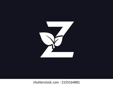 Vector de diseño de logotipo de hoja verde y naturaleza ecológica con letra Z