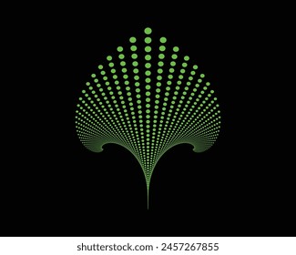 Green leaf eco organic linear logo design vector template
