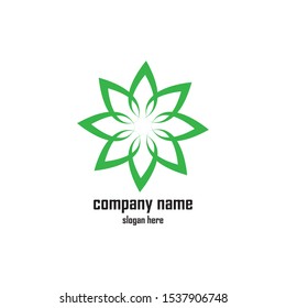Green Leaf eco organic Logo design vector template
