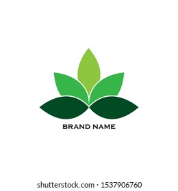 Green Leaf eco organic Logo design vector template
