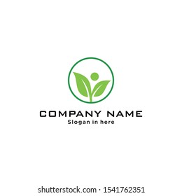 Green Leaf eco organic Logo design vector template