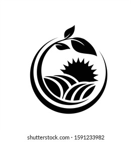 Green Leaf eco organic Logo design vector template