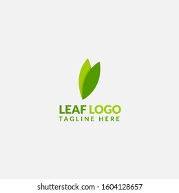 Green Leaf eco organic logo icon vector design. Abstract nature can be used for Healthy food, ecology, spa, business, diet, fitness and sport web icon. Illustration isolated on grey background.
