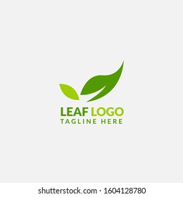 Green Leaf eco organic logo icon vector design. Abstract nature can be used for Healthy food, ecology, spa, business, diet, fitness and sport web icon. Illustration isolated on grey background.