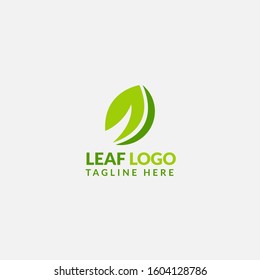 Green Leaf eco organic logo icon vector design. Abstract nature can be used for Healthy food, ecology, spa, business, diet, fitness and sport web icon. Illustration isolated on grey background.