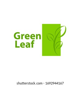 Plantilla vectorial de diseño de logotipos ecológicos para la hoja verde
