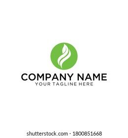 Green Leaf eco organic Logo design vector template