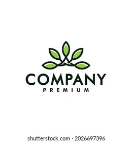 green leaf eco organic logo design nature icon logotype