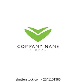 Green Leaf eco organic Logo design vector template