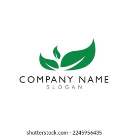 Green Leaf eco organic Logo design vector template
