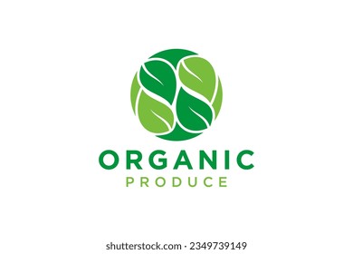 Green Leaf eco organic Logo design vector template