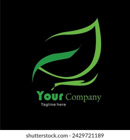 Green Leaf eco organic Logo design vector template