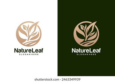 Green Leaf Eco Logo Design Vektorgrafik