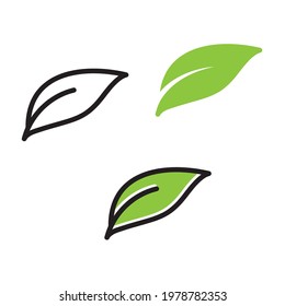 Green leaf ecologi  vector icon logo