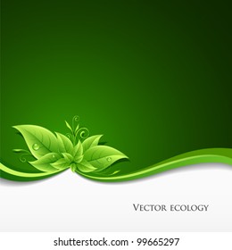 Green leaf ecology concept background. vector illustration