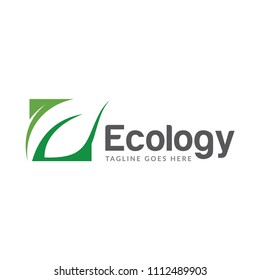 green leaf ecology concept logo icon vector template