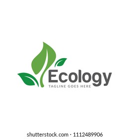 green leaf ecology concept logo icon vector template