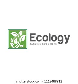 green leaf ecology concept logo icon vector template