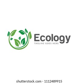 green leaf ecology concept logo icon vector template