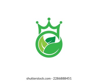 Green leaf ecology Crown nature Logo Concept sign symbol icon Element Design. Organic, Herbal, Natural Products, Health Care, Spa Logotype. Vector illustration template