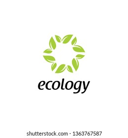 green leaf ecology icon symbol logo template. green leaf logo