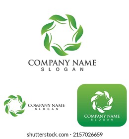 Green  leaf ecology Logo nature element vector