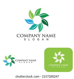 Green  leaf ecology Logo nature element vector