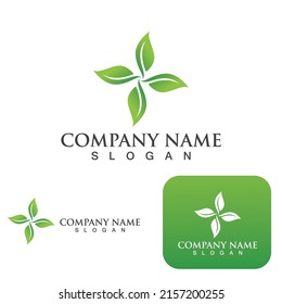 Grünes Blatt Ökologie Logo Naturelement Vektorgrafik