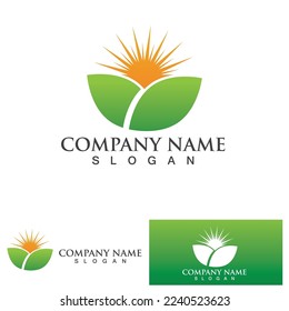 Green  leaf ecology Logo nature element vector
