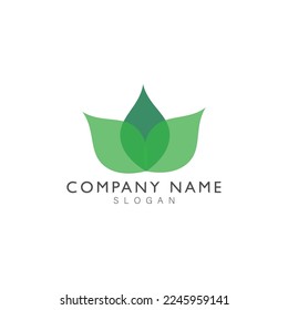 green leaf ecology logo. nature element vector.