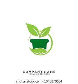 Green leaf ecology logo template
