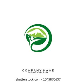 Green leaf ecology logo template