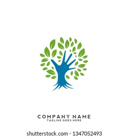 Green leaf ecology logo template