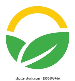 Green leaf ecology logo template, nature element vector icon 