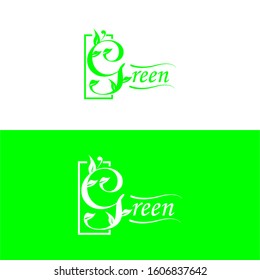 Green leaf ecology logo template, nature element vector icon for business company with green, letter G logo 