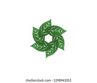 green leaf ecology logo vector