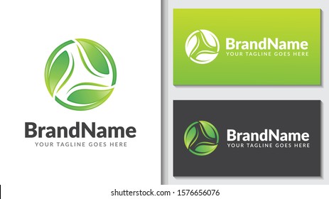 green leaf ecology nature concept logo icon vector circle