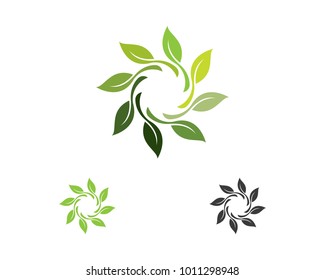 green leaf ecology nature element vector icon